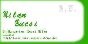 milan bucsi business card